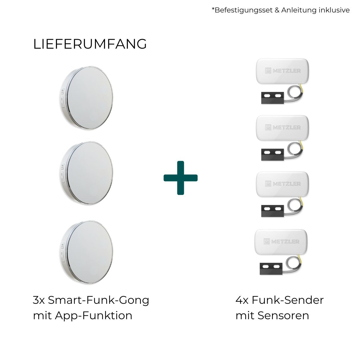Metzler Zustellbenachrichtigung per App und Funk-Gong – passend zur Modellreihe Zivo mit drei Brieffächern