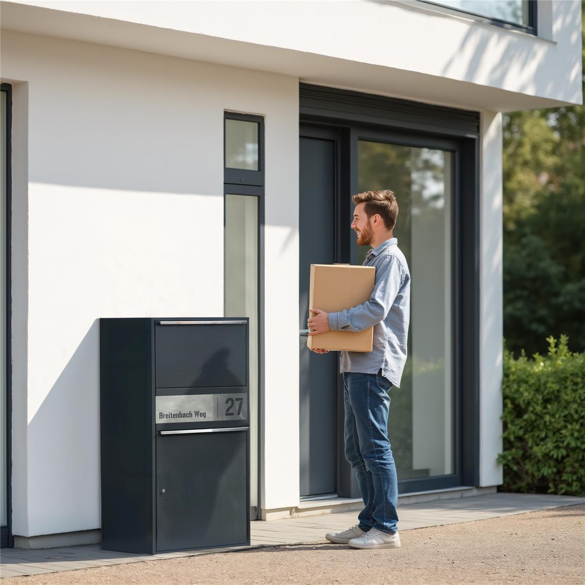 Metzler Paketbox XL personalisiert mit Gravur | Paketkasten rostfrei | Bispo Max 2