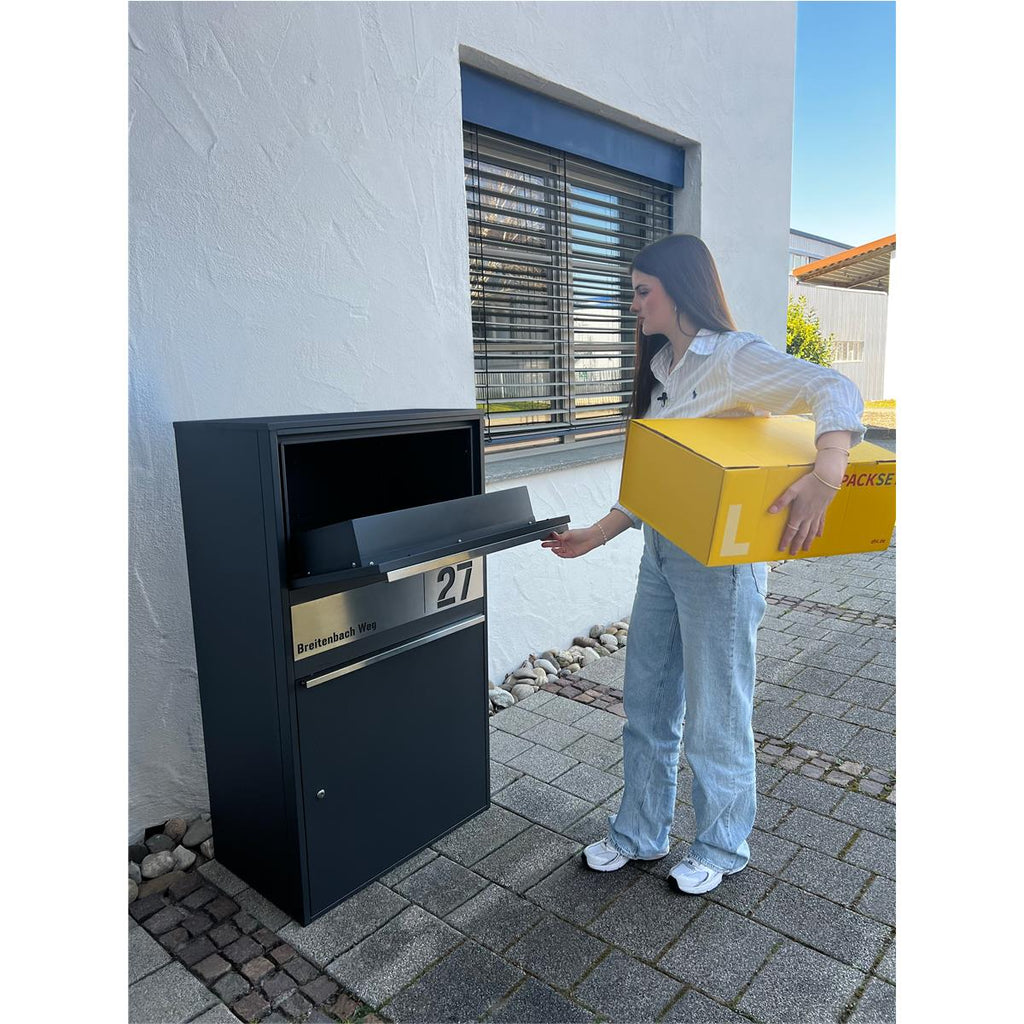 Metzler Paketbox XL personalisiert mit Gravur | Paketkasten rostfrei | Bispo Max 2