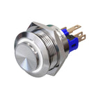 Metzler - Drucktaster 22mm - LED Ringbeleuchtung Weiß - IP67 IK10 - Edelstahl - Hervorstehend - Lötkontakte