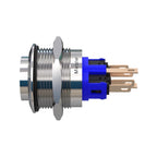 Metzler - Drucktaster 22mm - LED Ringbeleuchtung Gelb - IP67 IK10 - Edelstahl - Hervorstehend – Lötkontakte