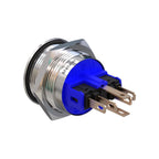 Metzler - Drucktaster 22mm - LED Ringbeleuchtung Gelb - IP67 IK10 - Edelstahl - Hervorstehend – Lötkontakte