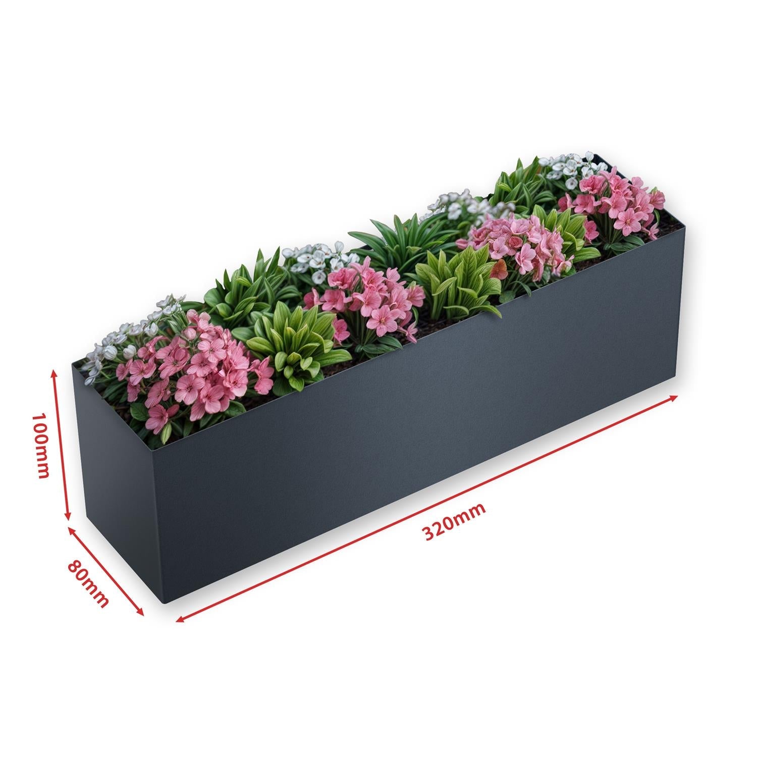 Metzler Blumenkasten für Paketbox Modellreihe Bispo | RAL 7016 Anthrazit