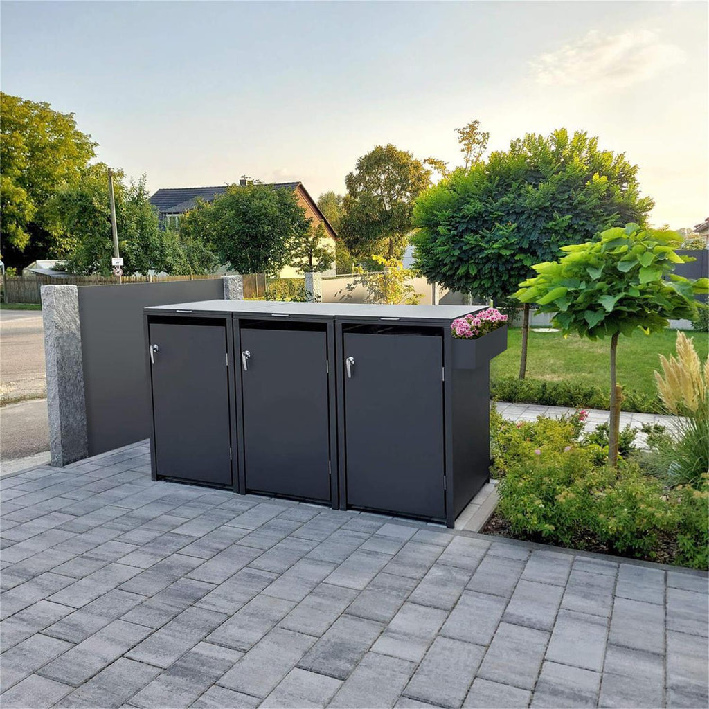 Metzler Blumenkasten für Metzler Mülltonnenbox | RAL 7016 Anthrazit