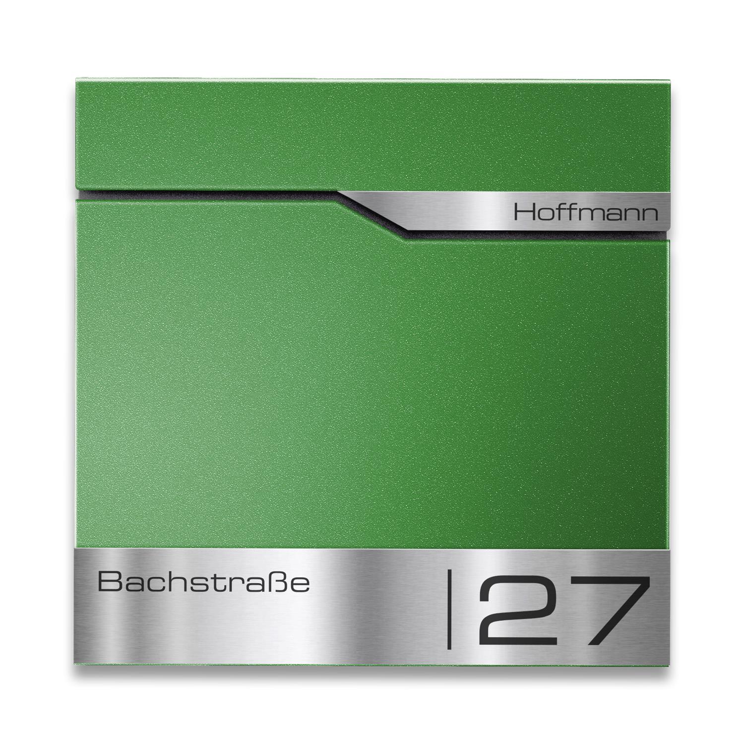 Metzler Briefkasten mit Sichtfenster | Personalisiert mit Gravur | Edelstahl-Namensschild | Siebert SF