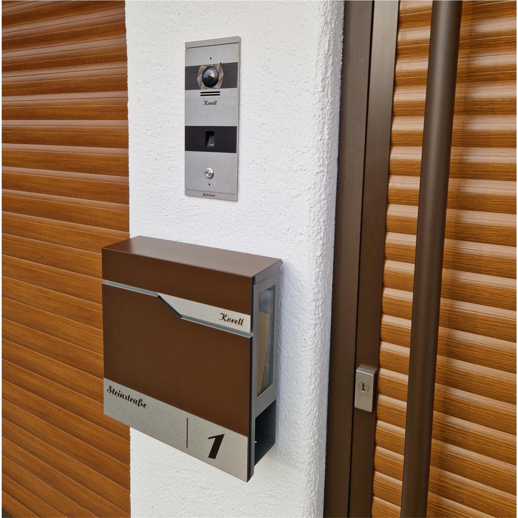 Metzler Briefkasten mit Sichtfenster | Personalisiert mit Gravur | Edelstahl-Namensschild | Siebert SF