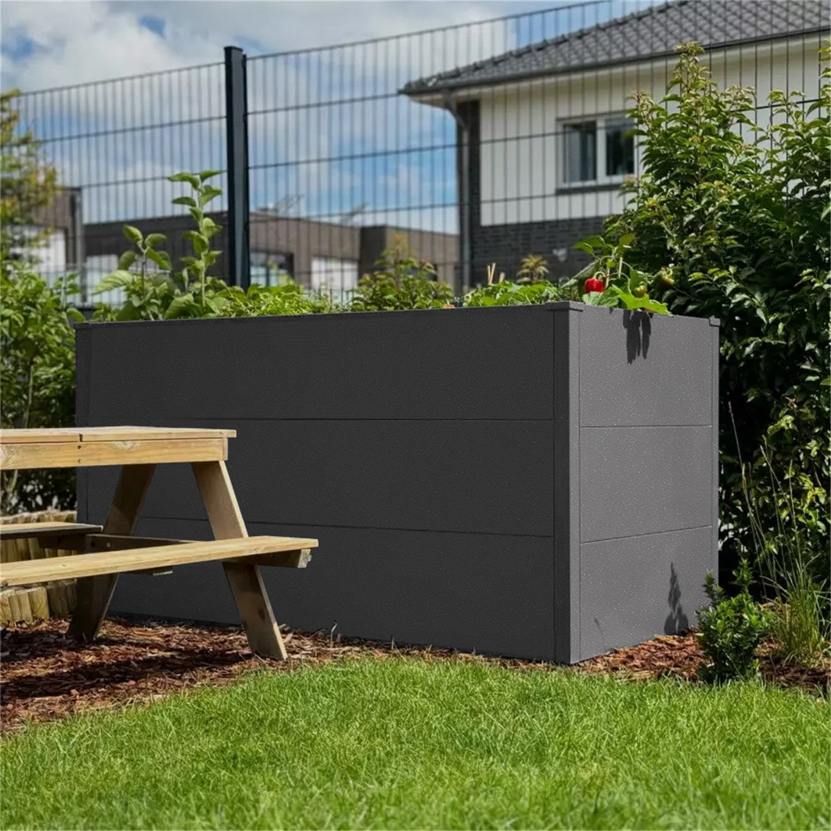 Metzler Hochbeet L für den Garten | Pulverbeschichtet | 150 x 75 x 77 cm