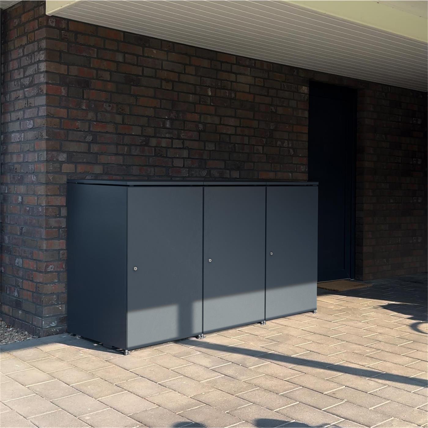 Metzler Mülltonnenbox | 3er | 240l | aus Aluminium | rostfrei & massiv