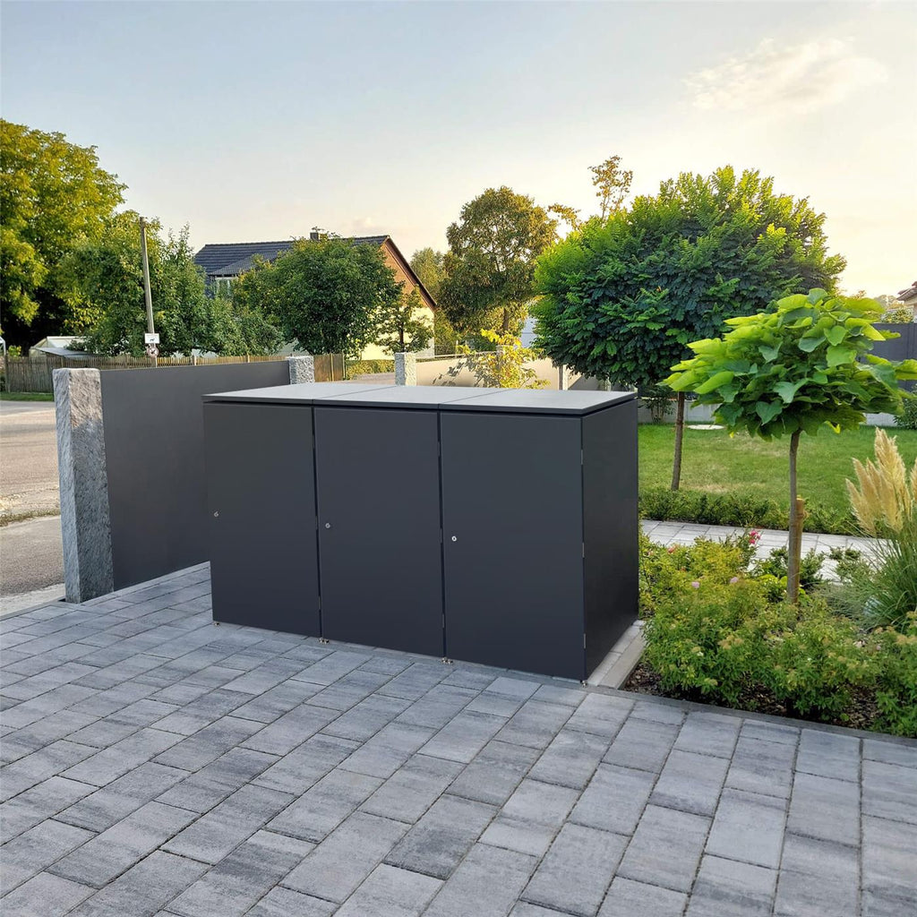 Metzler Mülltonnenbox | 3er | 240l | aus Aluminium | rostfrei & massiv