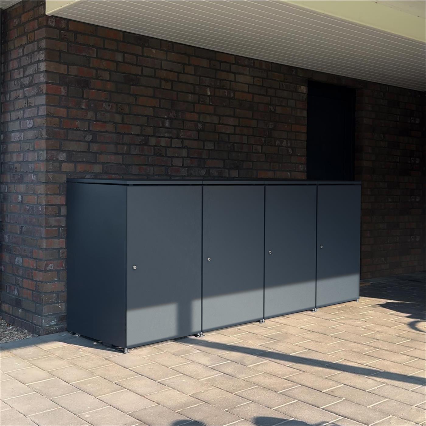 Metzler Mülltonnenbox | 4er | 240l | aus Aluminium | rostfrei & massiv