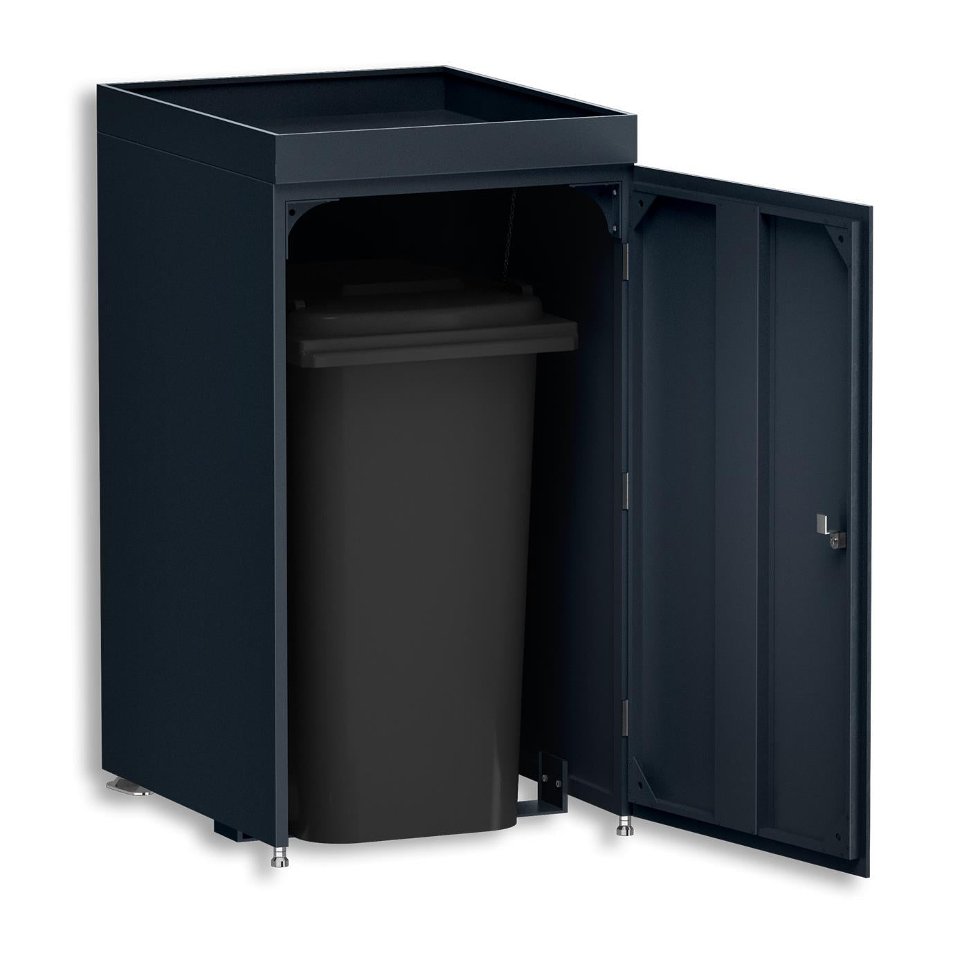 Metzler Mülltonnenbox mit Pflanzdach | 1er | 240l | aus Aluminium | rostfrei & massiv