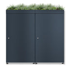 Metzler Mülltonnenbox mit Pflanzdach | 2er | 240l | aus Aluminium | rostfrei & massiv