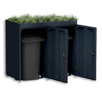 Metzler Mülltonnenbox mit Pflanzdach | 2er | 240l | aus Aluminium | rostfrei & massiv