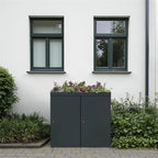 Metzler Mülltonnenbox mit Pflanzdach | 2er | 240l | aus Aluminium | rostfrei & massiv