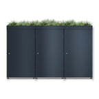 Metzler Mülltonnenbox mit Pflanzdach | 3er | 240l | aus Aluminium | rostfrei & massiv