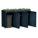 Metzler Mülltonnenbox mit Pflanzdach | 3er | 240l | aus Aluminium | rostfrei & massiv