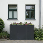 Metzler Mülltonnenbox mit Pflanzdach | 3er | 240l | aus Aluminium | rostfrei & massiv