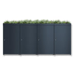 Metzler Mülltonnenbox mit Pflanzdach | 4er | 240l | aus Aluminium | rostfrei & massiv