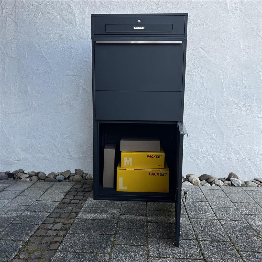Metzler Paketbox XL mit Briefkasten | Mit austauschbarem Namensschild | Bispo Max RE