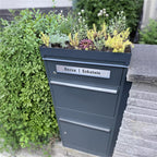 Metzler Pflanzdach für Paketbox | Anthrazit RAL 7016 | Dachbegrünung für Paketbriefkasten | für Modellreihe Bispo