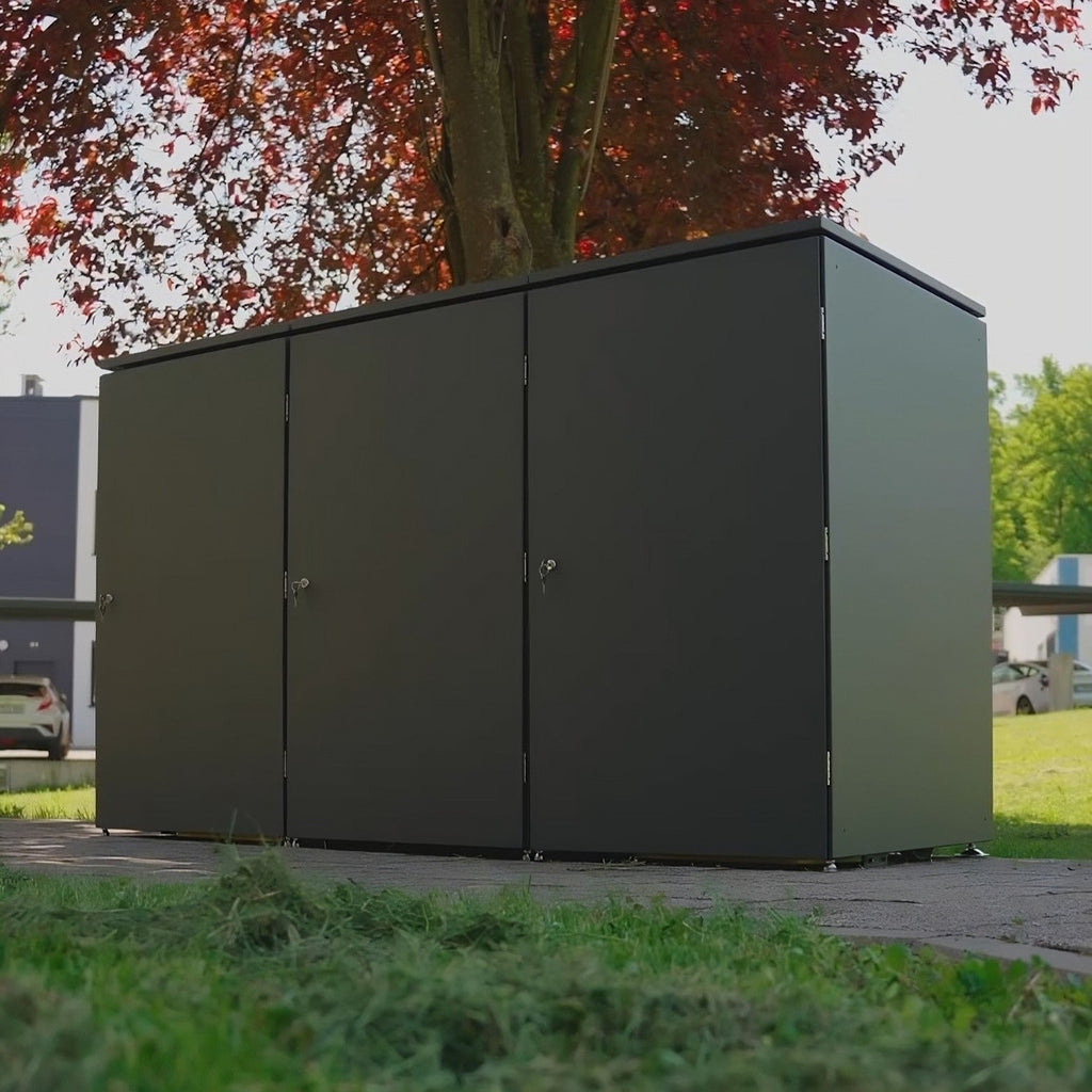 Metzler Mülltonnenbox | 3er | 240l | aus Aluminium | rostfrei & massiv