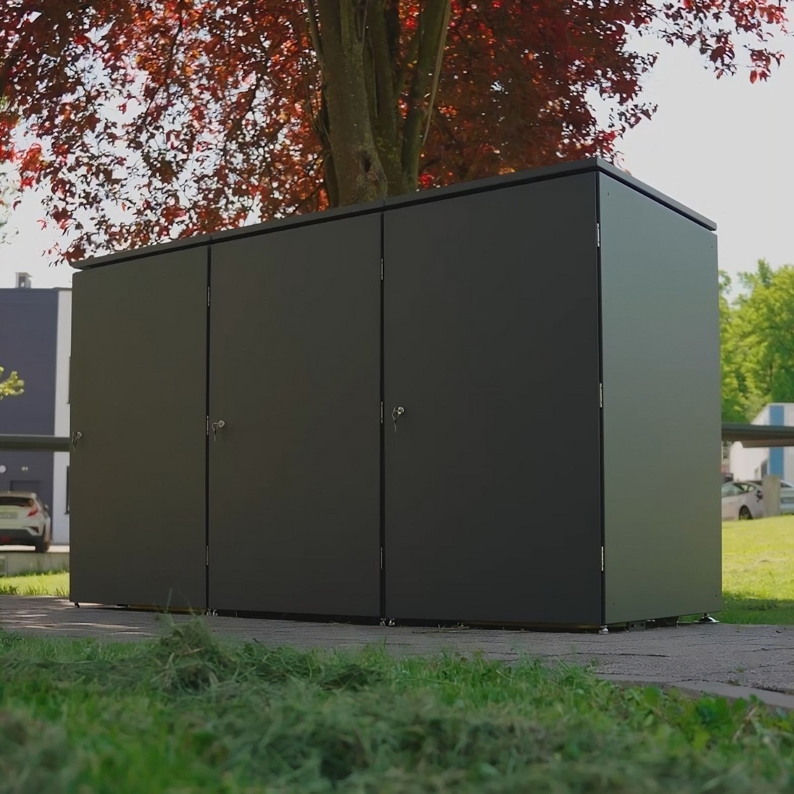 Metzler Mülltonnenbox | 3er | 240l | aus Aluminium | rostfrei & massiv