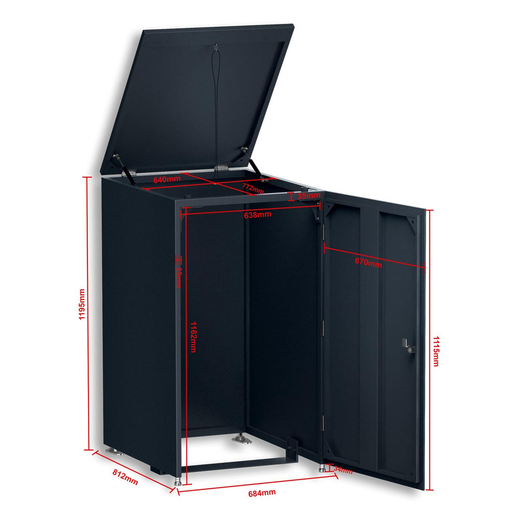Metzler Mülltonnenbox | 1er | 240l | aus Aluminium | rostfrei & massiv