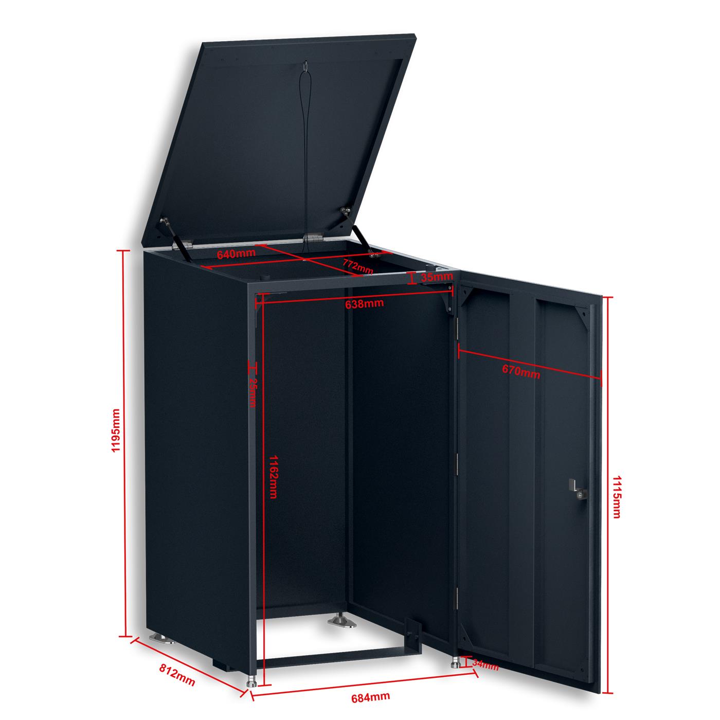 Metzler Mülltonnenbox | 1er | 240l | aus Aluminium | rostfrei & massiv