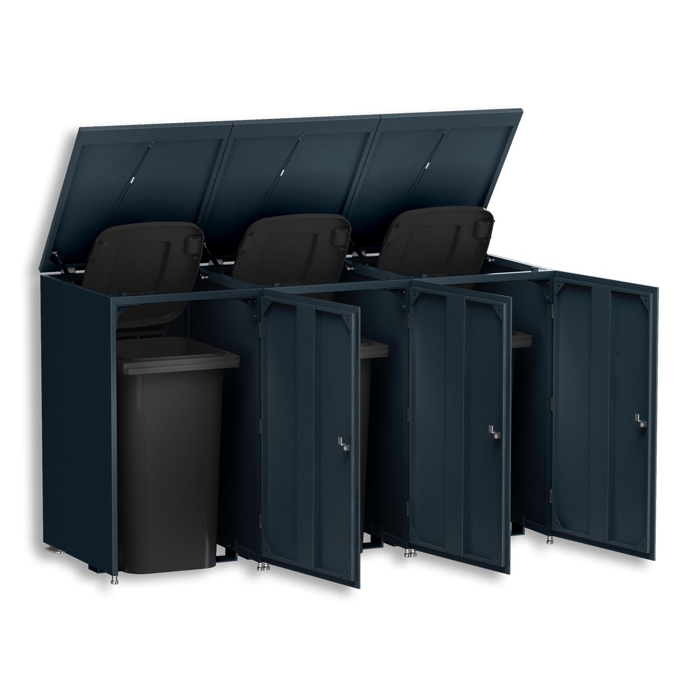 Metzler Mülltonnenbox | 3er | 240l | aus Aluminium | rostfrei & massiv