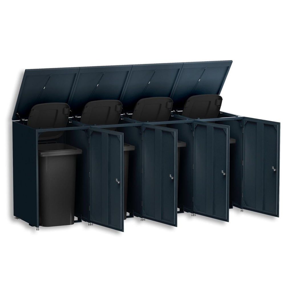 Metzler Mülltonnenbox | 4er | 240l | aus Aluminium | rostfrei & massiv