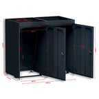 Metzler Mülltonnenbox mit Pflanzdach | 2er | 240l | aus Aluminium | rostfrei & massiv