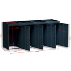 Metzler Mülltonnenbox mit Pflanzdach | 4er | 240l | aus Aluminium | rostfrei & massiv