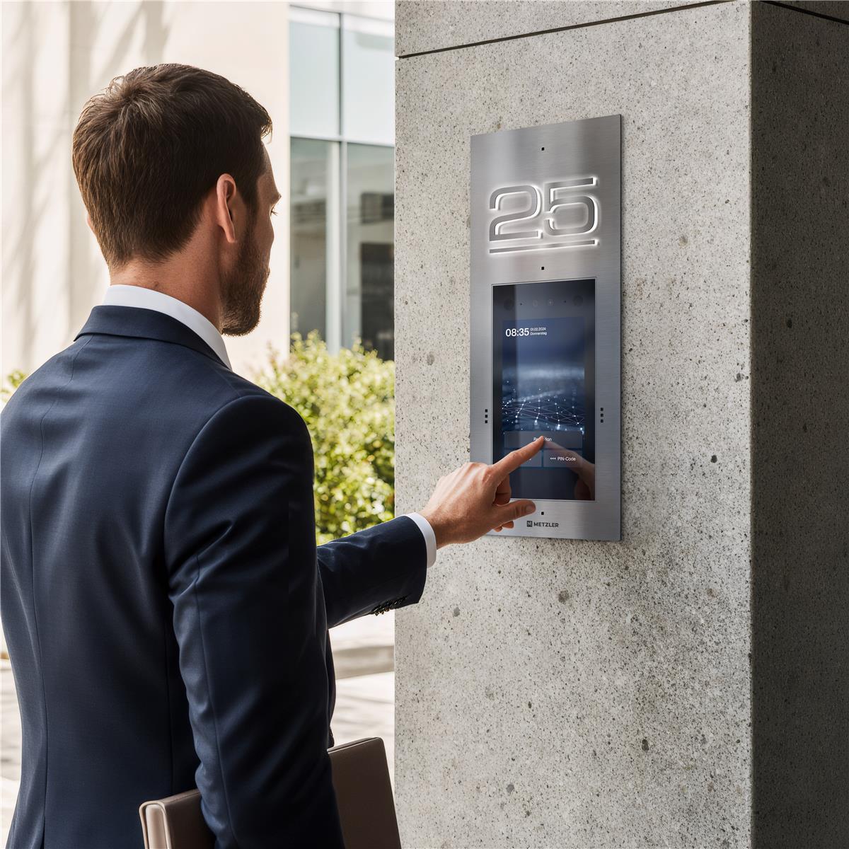 Metzler Türsprechanlage mit Kamera | Gesichtserkennung | Touch-Display | Hausnummer beleuchtet | Live-HD-Video | Ein- und Mehrfamilien | SDM10H
