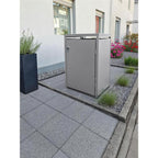 Metzler Mülltonnenbox | 1er | 240l | aus Stahl | rostfrei & massiv | Türgriff mit Schloss