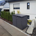 Metzler Mülltonnenbox | 2er | 240l | aus Stahl | rostfrei & massiv | Türgriff mit Schloss