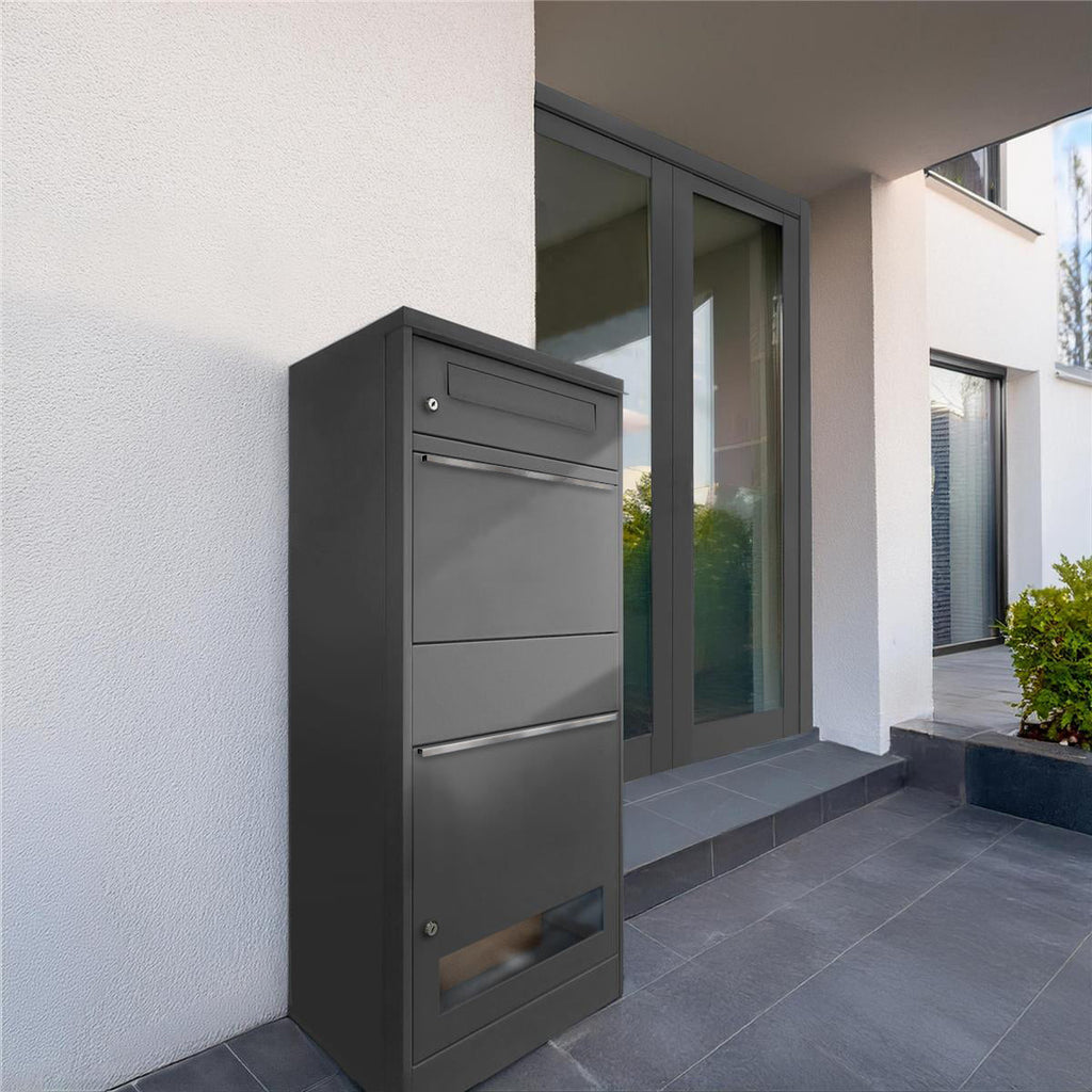 Metzler Paketbox mit Briefkasten | mit Sichtfenster | mit Briefeinwurf | rostfrei | Bispo 3