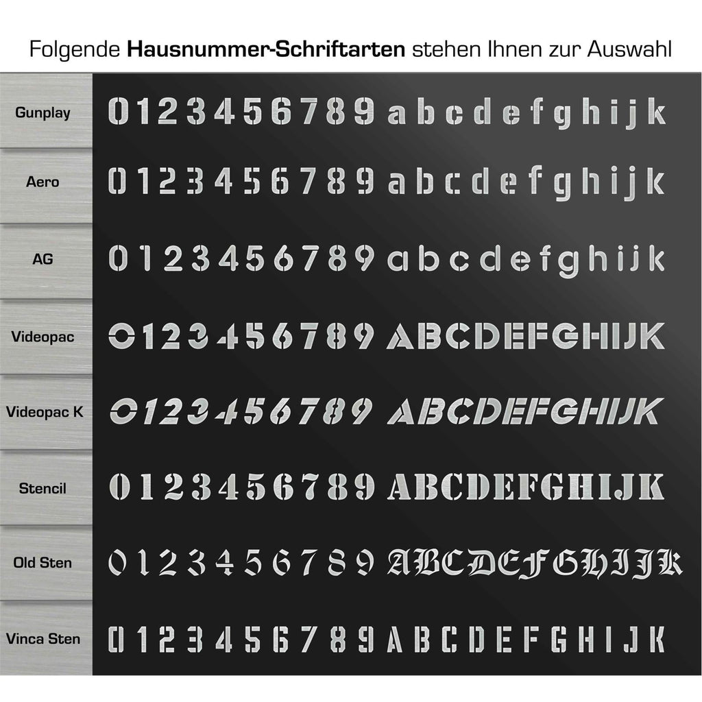 Hausnummer aus Edelstahl Anthrazit