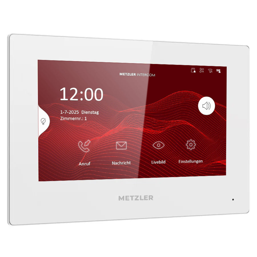 Metzler Intercom Innenstation Home, 7 Zoll Touchscreen, weiß