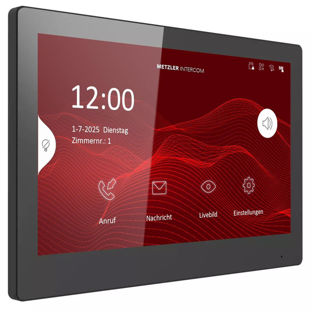 Metzler Intercom Innenstation Ultra, 10 Zoll Touchscreen, LAN PoE, schwarz