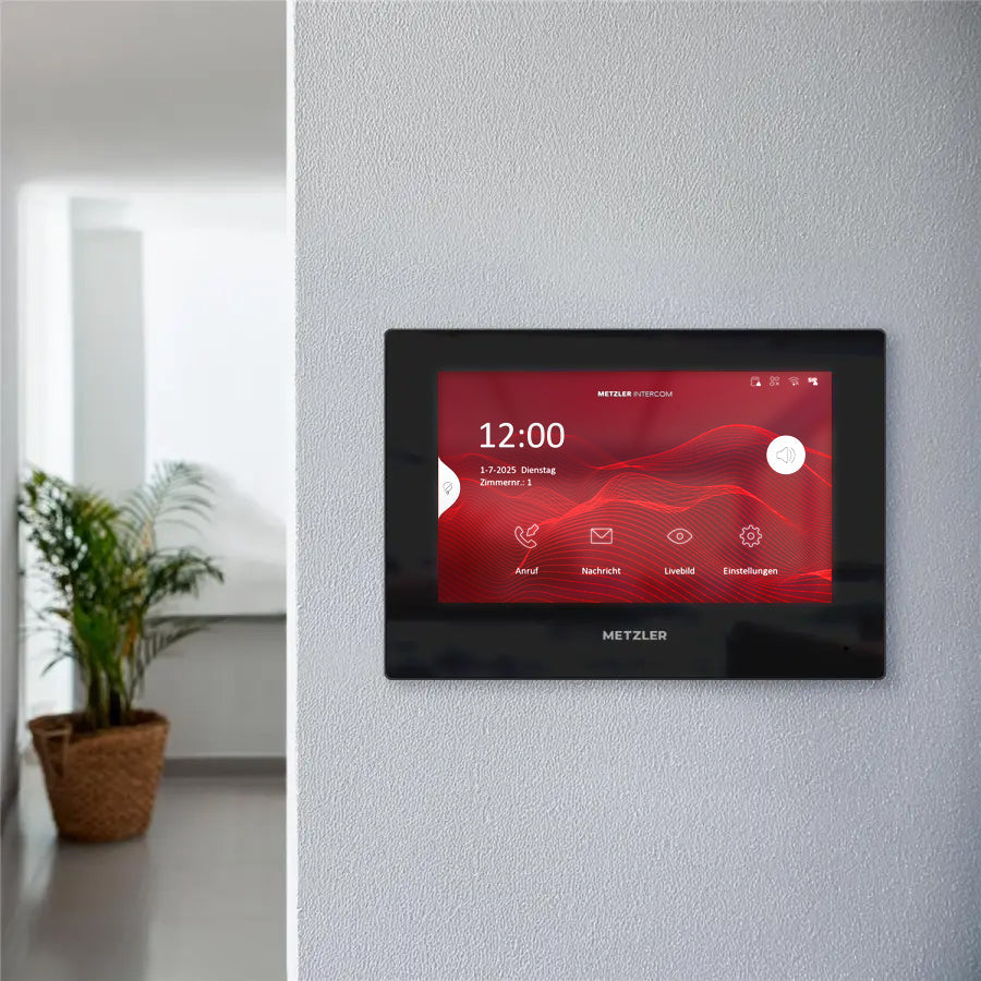 Metzler Intercom Innenstation Home, 7 Zoll Touchscreen, schwarz