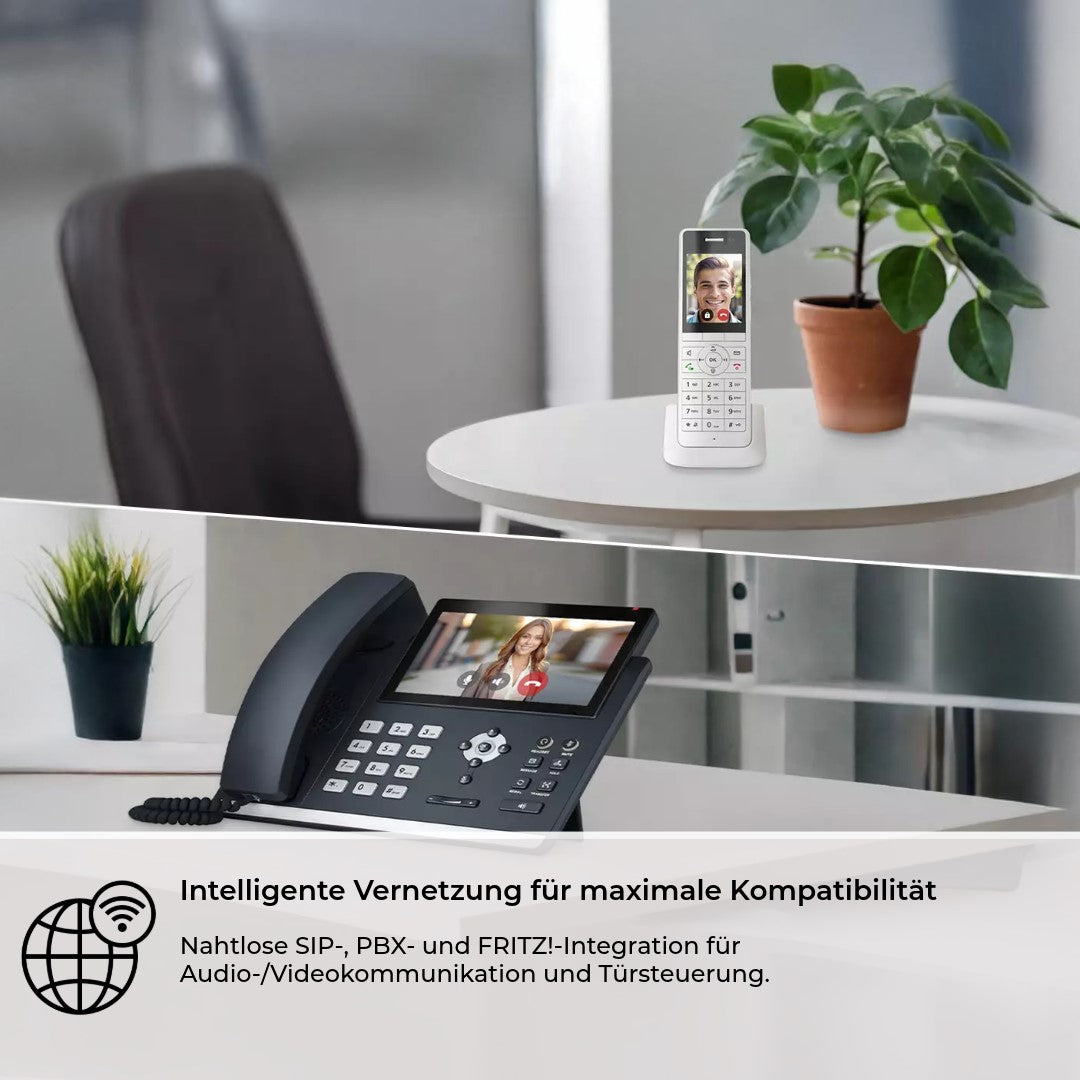 Metzler VDM10 2.0 Video-Türsprechanlage | Komplettset mit austauschbarem Namensschild | 2 Klingeltaster | Plug & Play | Neo