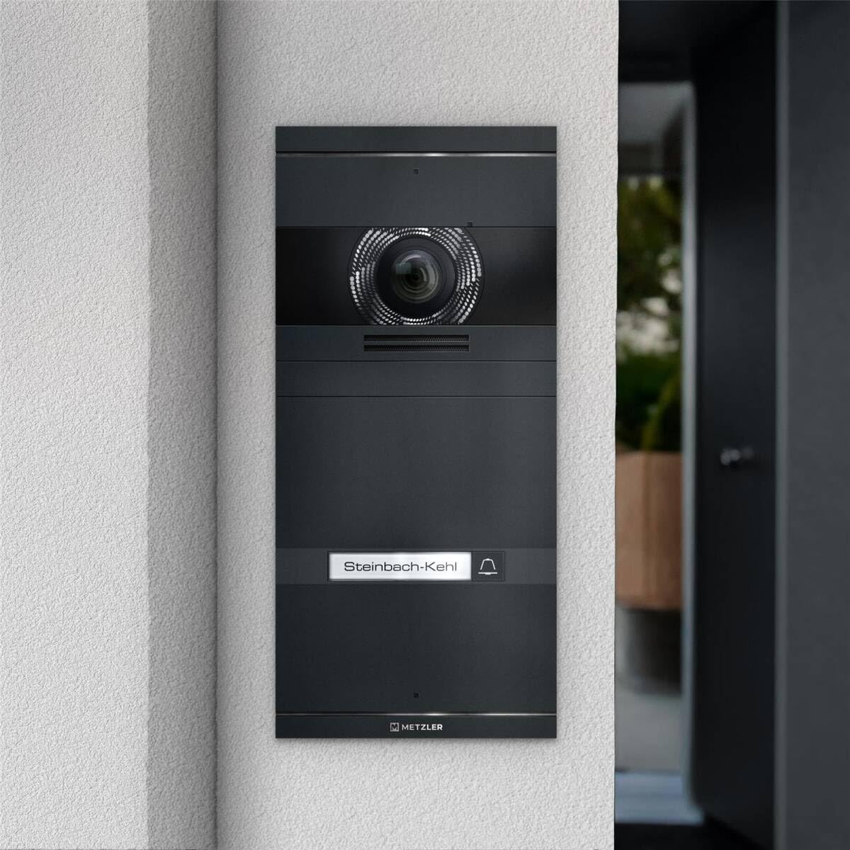 Metzler VDM10 2.0 Video-Türsprechanlage | Komplettset mit austauschbarem Namensschild | 1 Klingeltaster | Plug & Play | Neo