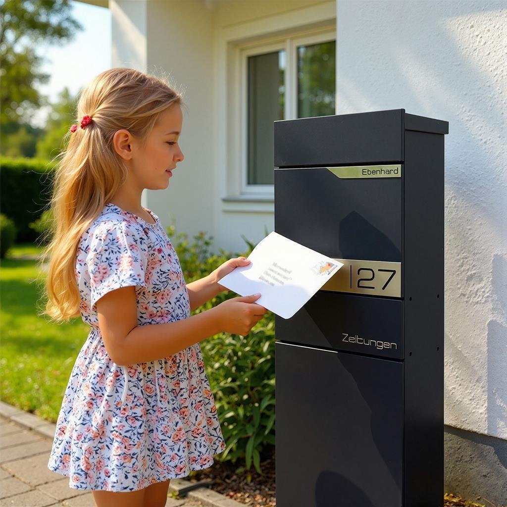 Metzler Standbriefkasten mit Zeitungsfach aus hochwertigem Stahl | Alves