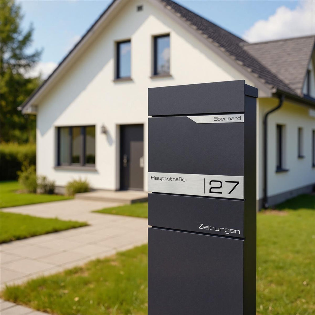 Metzler Standbriefkasten mit Zeitungsfach aus hochwertigem Stahl | Alves