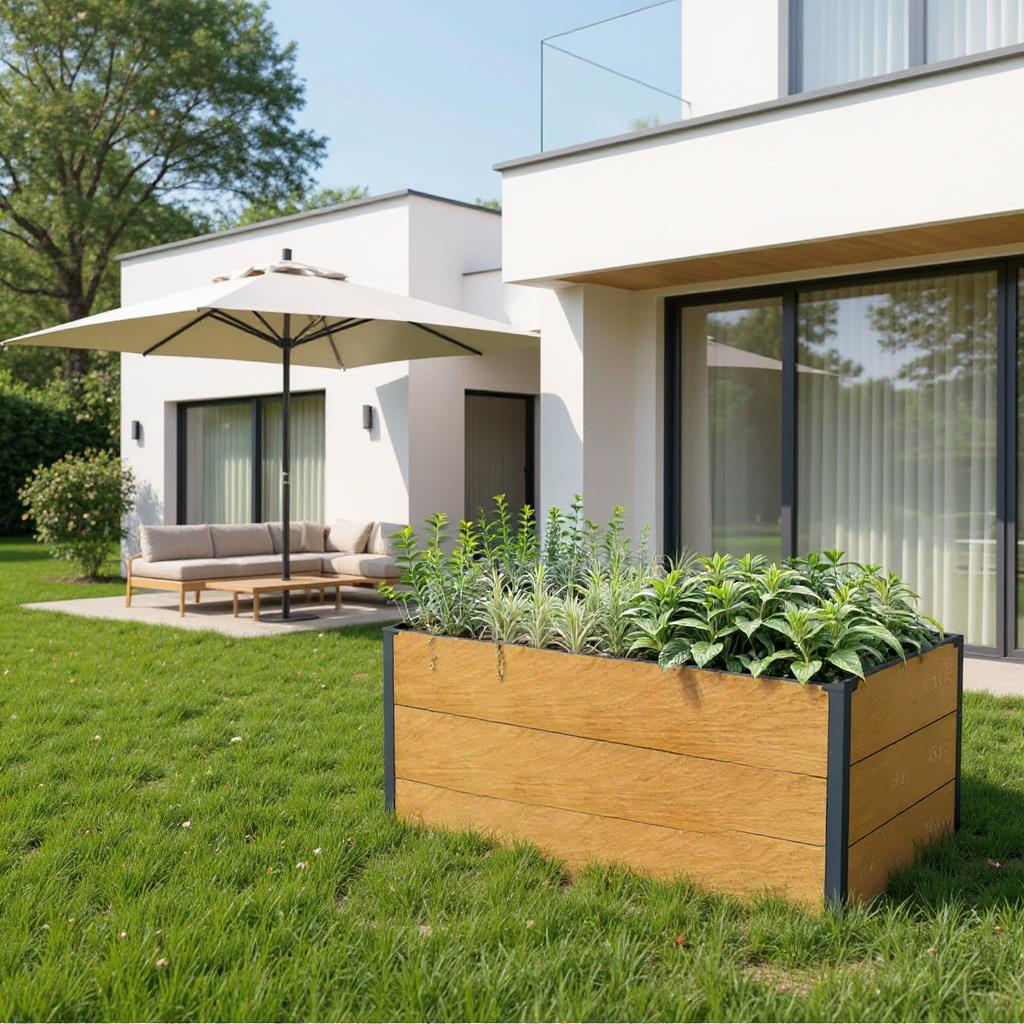 Metzler Hochbeet L für den Garten | Pulverbeschichtet | 150 x 75 x 77 cm