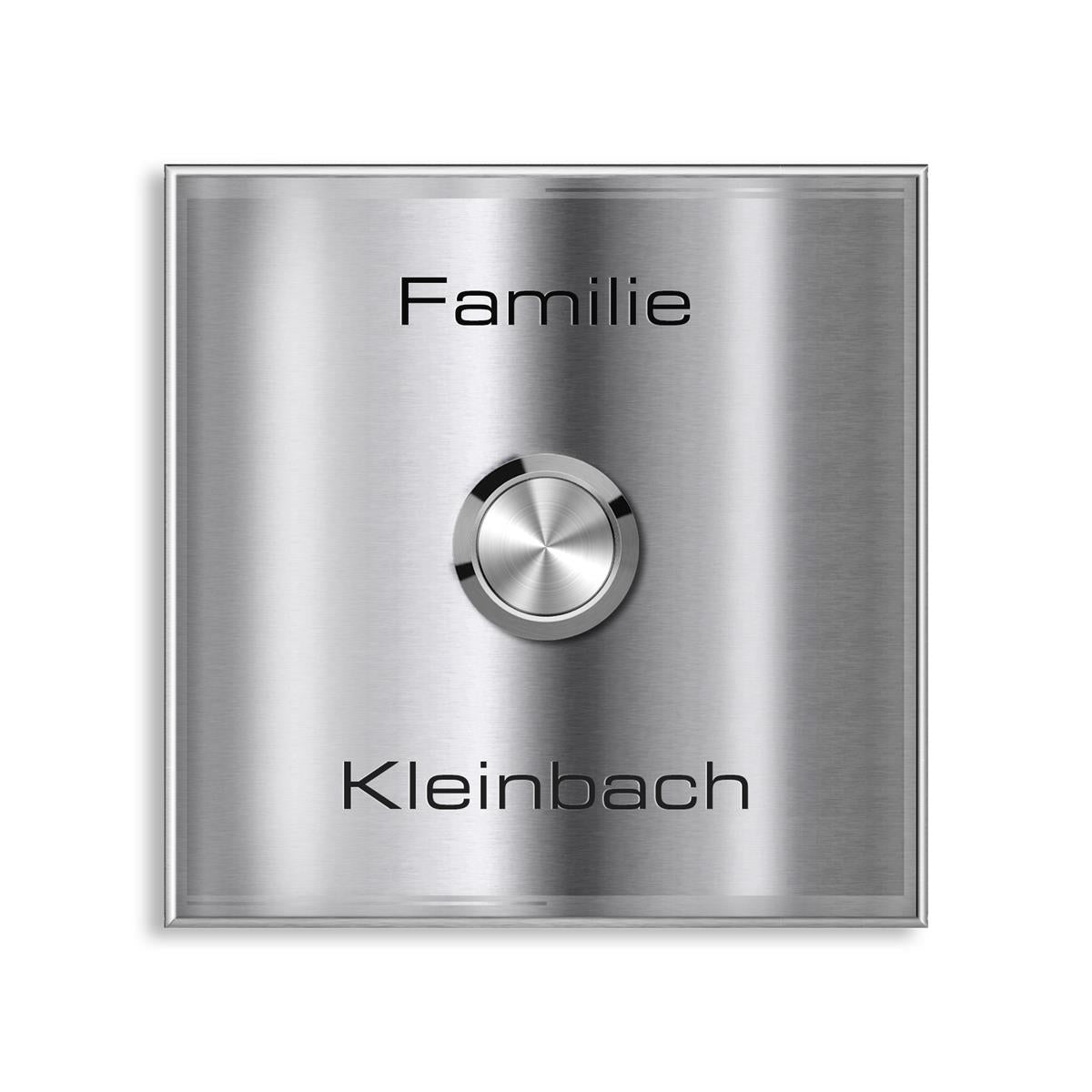 Funkklingel Aufputz quadratisch | personalisiert mit Gravur | Vera