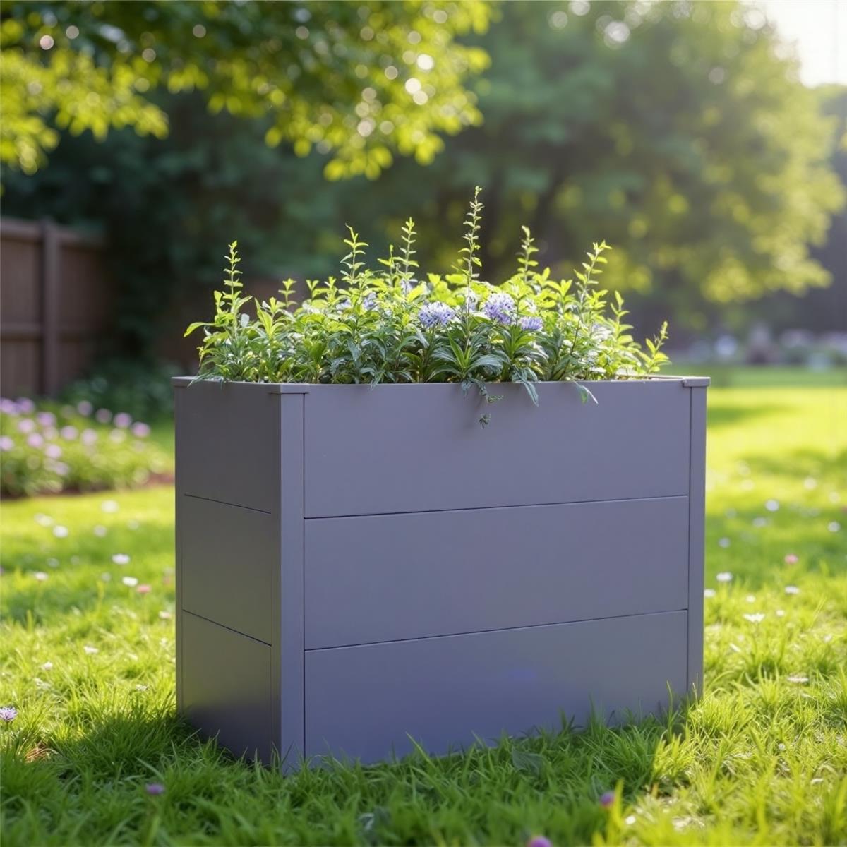 Metzler Hochbeet M für den Garten | Pulverbeschichtet | 100 x 50 x 77 cm