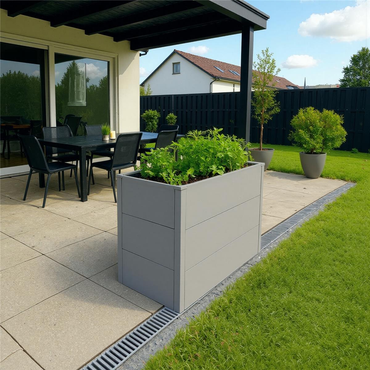Metzler Hochbeet M für den Garten | Pulverbeschichtet | 100 x 50 x 77 cm