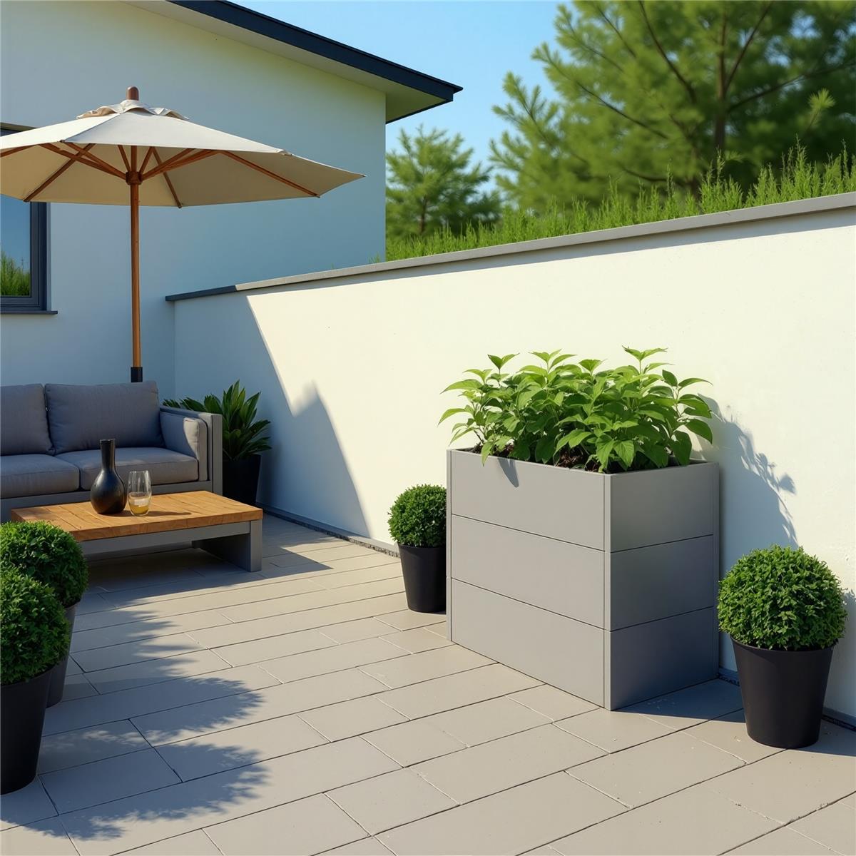 Metzler Hochbeet M für den Garten | Pulverbeschichtet | 100 x 50 x 77 cm
