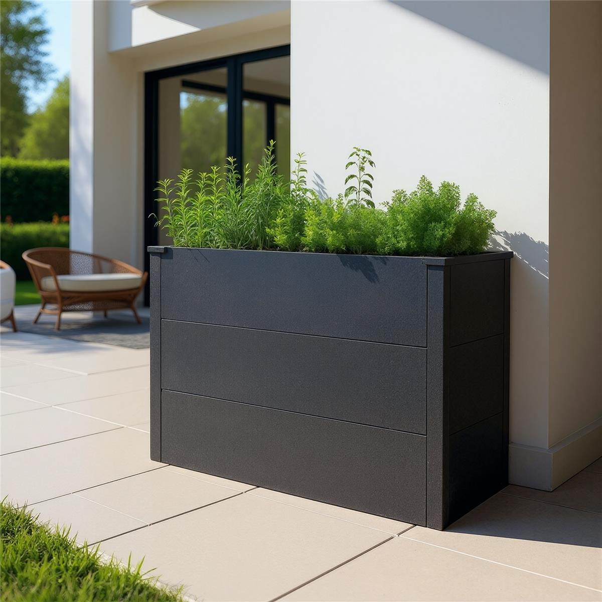 Metzler Hochbeet M für den Garten | Pulverbeschichtet | 100 x 50 x 77 cm